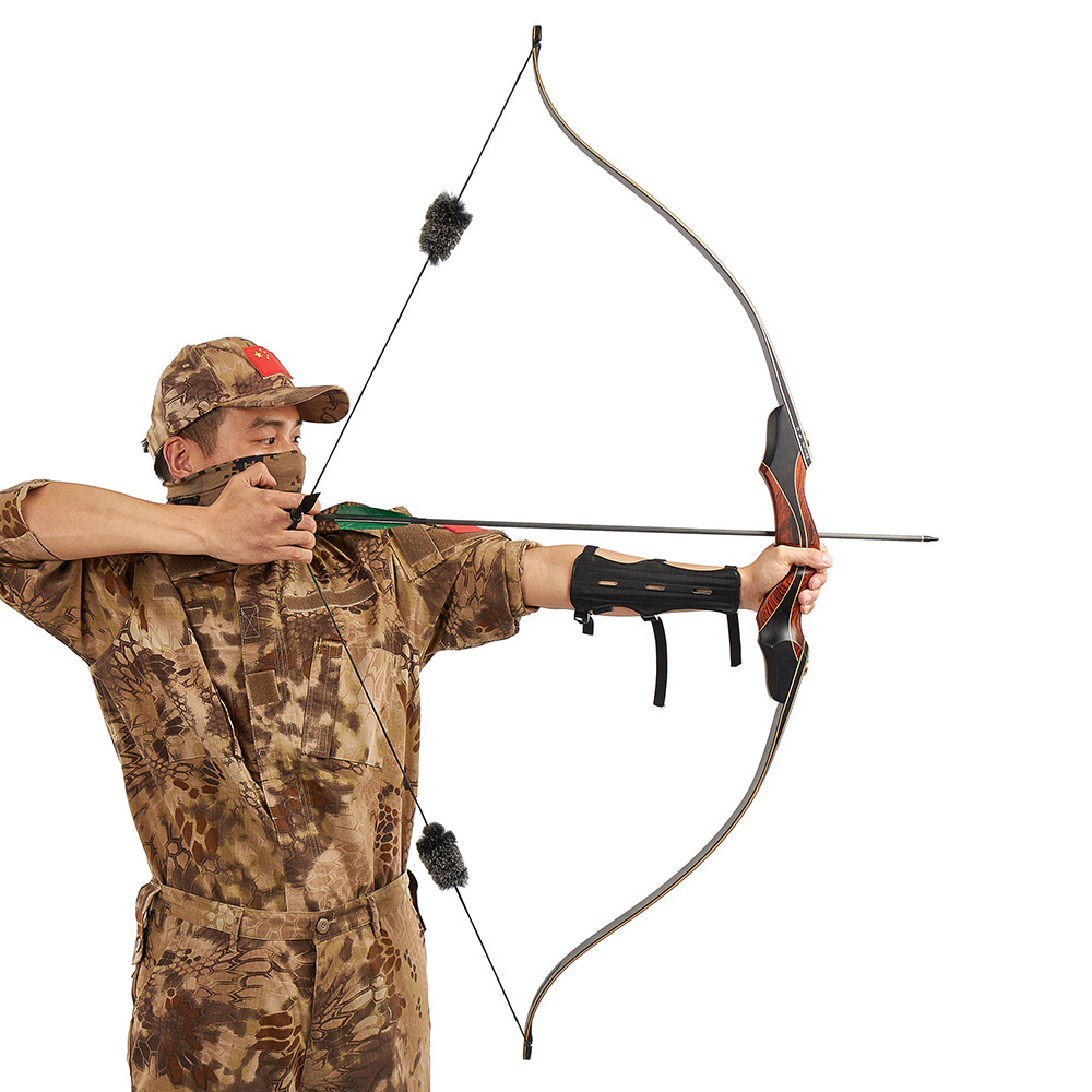 MUCHAN Wholesale 60 Inch Wooden Detachable Recurve Longbow Traditional American Hunting Bow