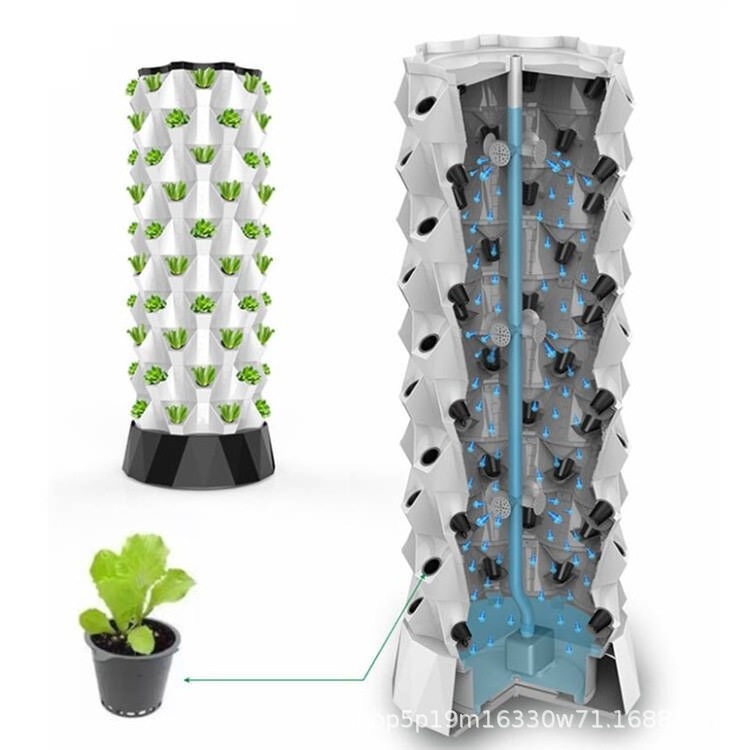 Indoor PVC Pineapple - Aeroponic Grow Tower Hydroponics Vertical Garden System Led Grow Light Stand For Vertical Tower