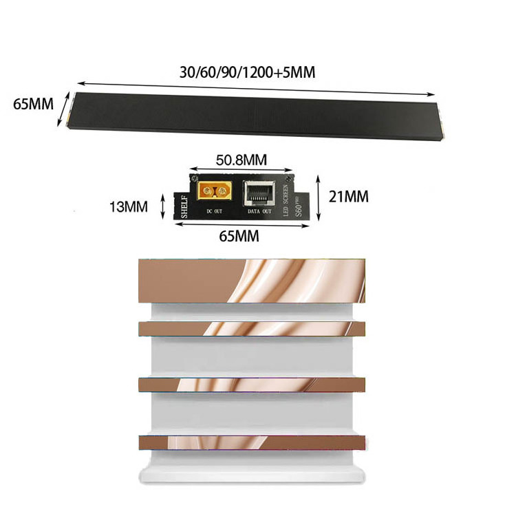 P1.25 Hd Led Shelf Module Indoor Supermarket Shelf Display Price Led Ticker Programmable Text Message Led Moving Sign