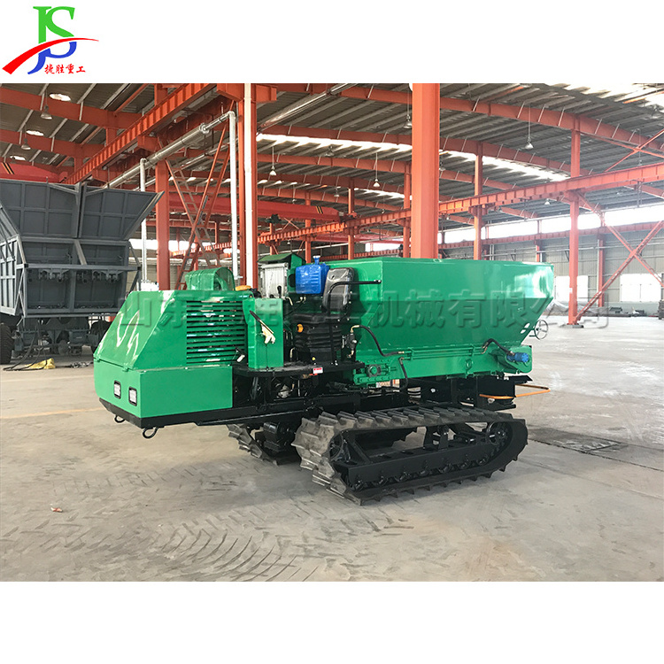 Self propelled crawler muck dispenser multi functional cow sheep muck dispenser manure rice paddy field