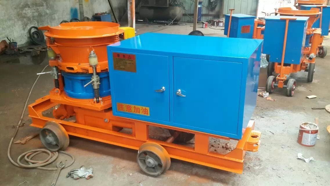 Variable output dry spraying refractory shotcrete gunning castable gunite machine