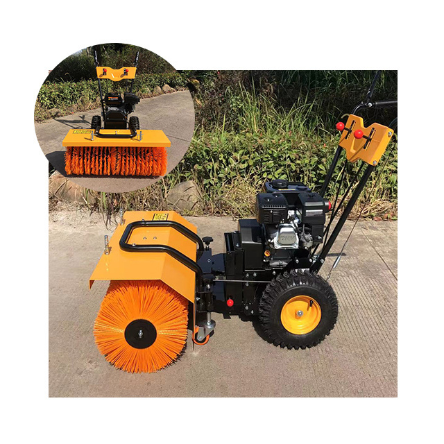 Small gasoline  snowplough snowplow brush type snow clearing tool artificial lawn green carding machine