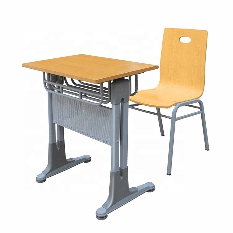 Book Drawer Steel Secondary School Furniture Bench Writing Tables Double Seat Kids Desk and Chair Set