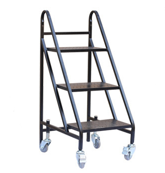 Wholesale library accessory anti-slip 3 step metal ladders steel safety mobile platform book ladder