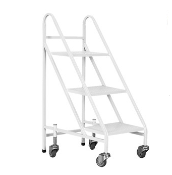 Wholesale library accessory anti-slip 3 step metal ladders steel safety mobile platform book ladder