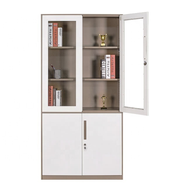 Wholesale Factory Supply Metal Cabinet On Sale Office Storage Equipment With Glass Door Combination File Cabinet