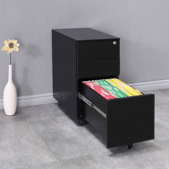 Hot selling A4 File storage shelf metal filing office use locker cabinet mobile pedestal cabinet 3 drawer moving cabinet