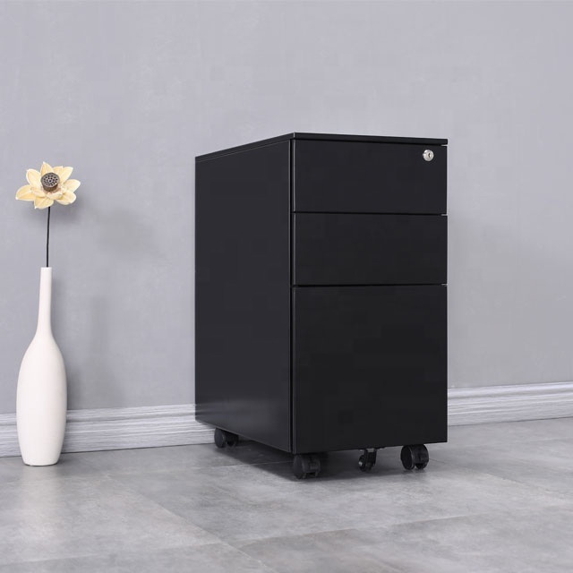 Hot selling A4 File storage shelf metal filing office use locker cabinet mobile pedestal cabinet 3 drawer moving cabinet