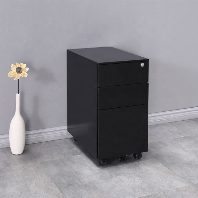 Hot selling A4 File storage shelf metal filing office use locker cabinet mobile pedestal cabinet 3 drawer moving cabinet