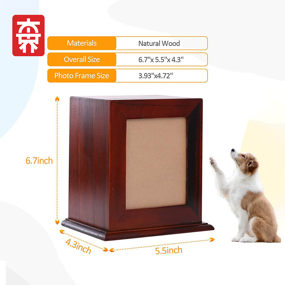 Wood Frame Customized Design Pet Funeral Memorials Funerary Caskets Supplies Pet Caskets Urns for Memory