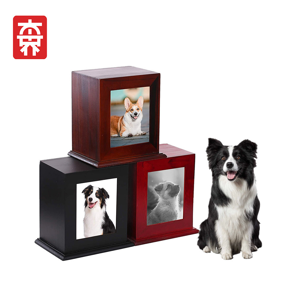 Wood Frame Customized Design Pet Funeral Memorials Funerary Caskets Supplies Pet Caskets Urns for Memory