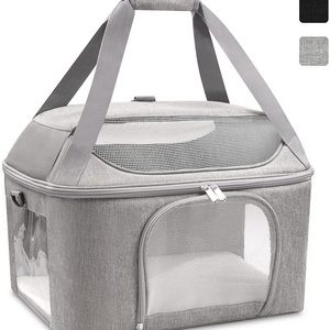 High Quality Pet Carrier Bag Two door top load hard side Pet Travel Carrier Bag Airline Approved  Breathable