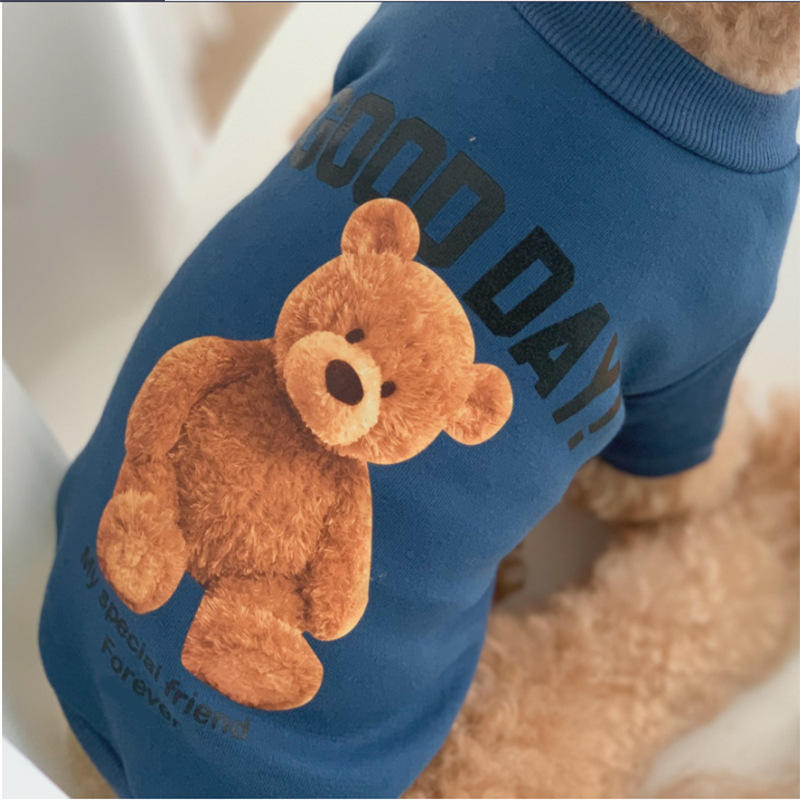 Autumn And Winter Bear Pet Clothes Sweatshirts With Teddy Patterns Warm Fashion Pet Supplies Clothes