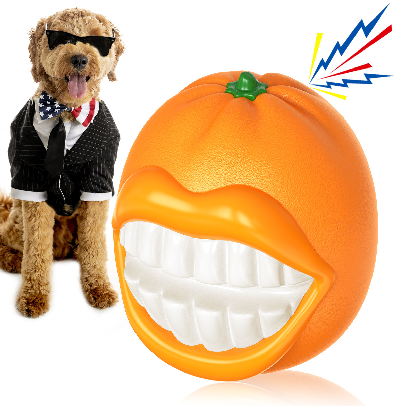 Pet products on Amazon Pet  toy Vocal teething ball orange smiley face dog toy