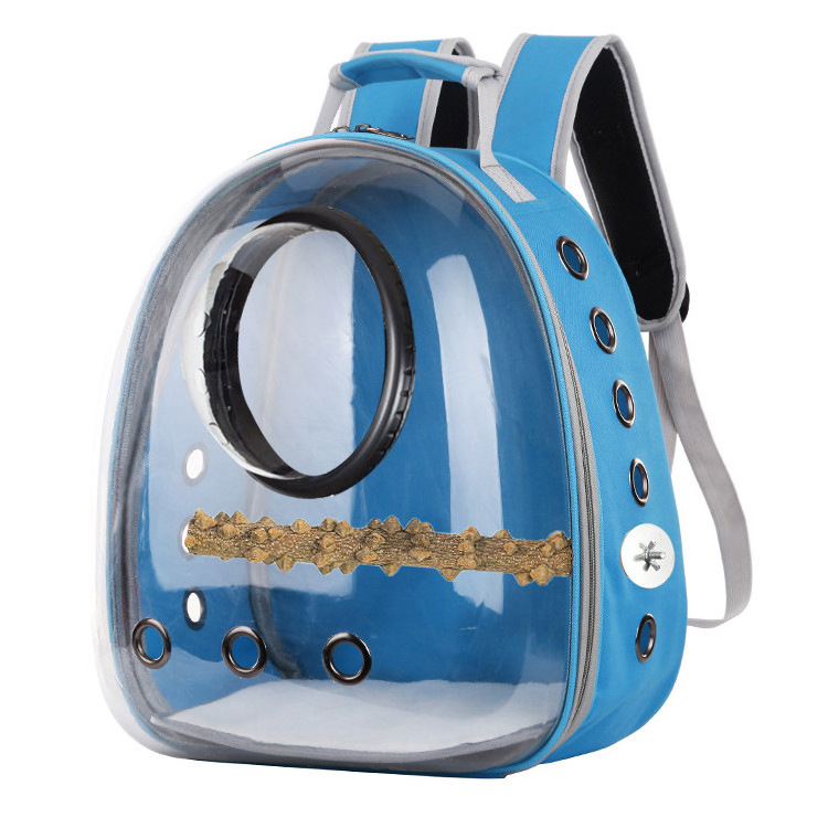 High Quality Wholesale Pet Carrier Deluxe Parrot Pet Bird Travel Backpack Transparent Portable Breathable Outdoor Bird Carry Bag