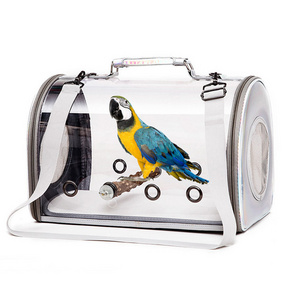 High Quality Wholesale Pet Carrier Deluxe Parrot Pet Bird Travel Bag Transparent Portable Breathable Outdoor Bird Carry Bag