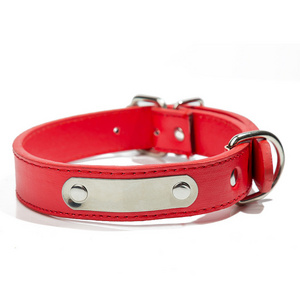 Hot Sell Pu Leather Pet Collar Laser Name Tag Dog Cat Collar Pet Lead