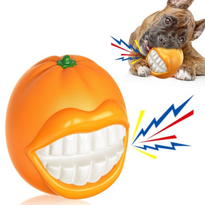 Pet products on Amazon Pet  toy Vocal teething ball orange smiley face dog toy