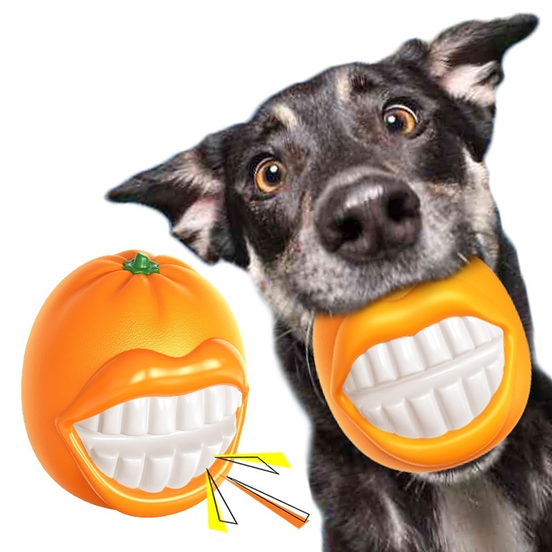 Pet products on Amazon Pet  toy Vocal teething ball orange smiley face dog toy