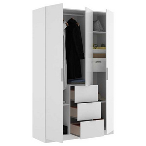 Home bedroom wooden wardrobe furniture for kids freestanding storage closet design with shelf and drawer