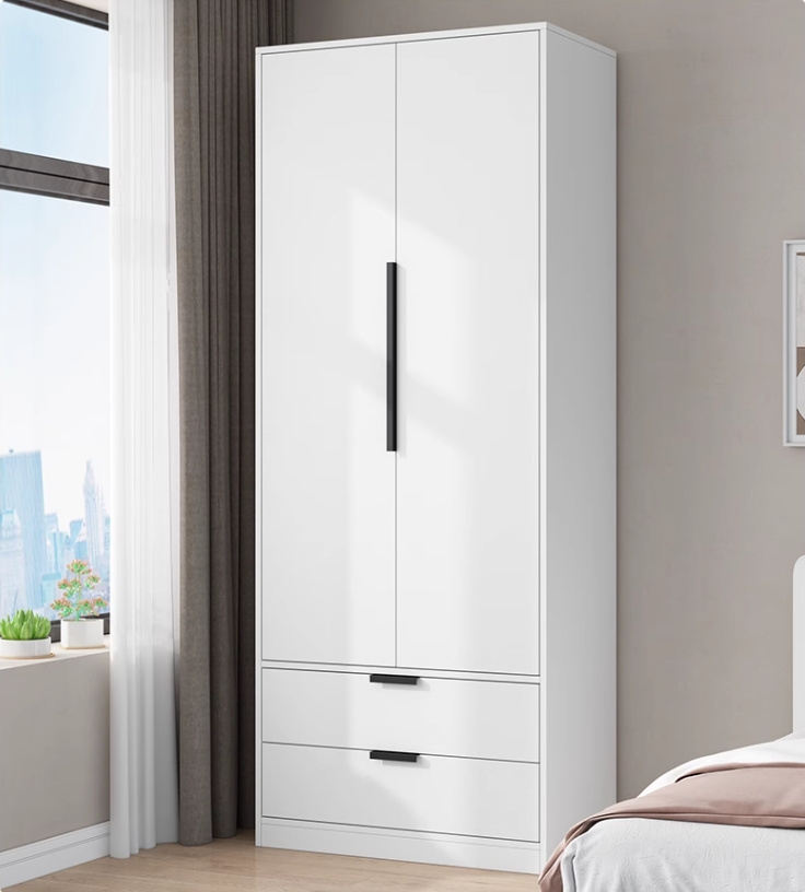 Modern white wood large space wardrobe design with drawers free standing storage wardrobe closet for bedroom