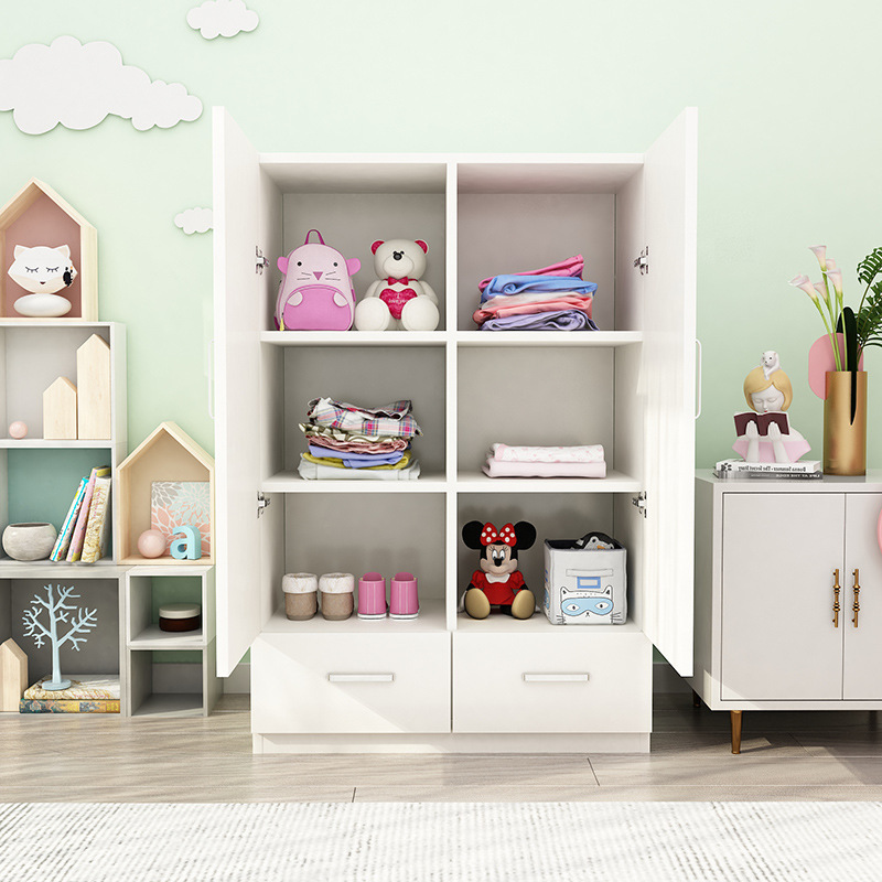 Wholesale good small wooden wardrobe and closet with toy storage drawers designs for toddler and kids