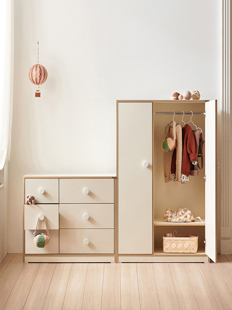 Baby toddler wood wardrobe and toy storage drawer cabinets for babi and child's room