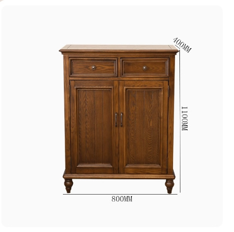 High-end living room solid wood shoe storage cabinet table with drawers entryway cabinet with shelf