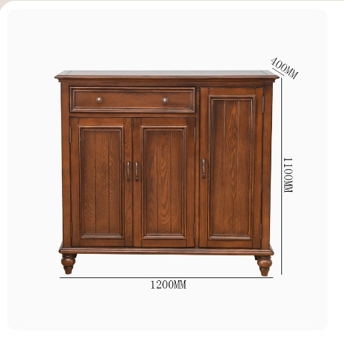 High-end living room solid wood shoe storage cabinet table with drawers entryway cabinet with shelf