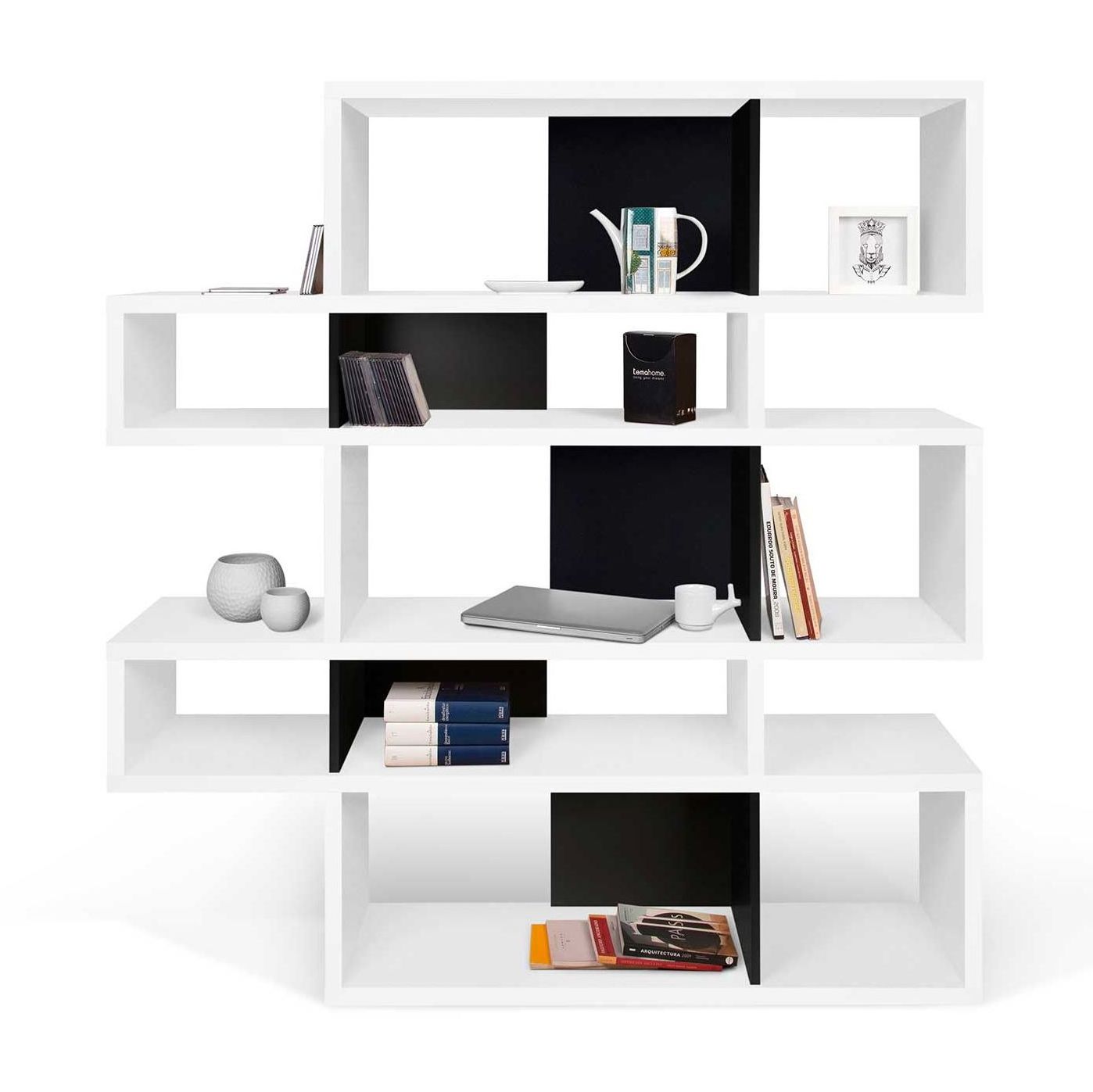 Modern Fantastic stylish Living room corner storage shelf wood display bookshelf wall shelving unit design for office