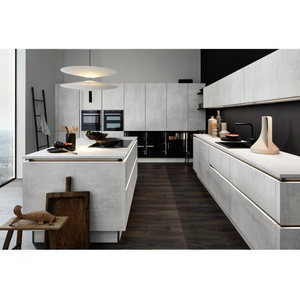 Small Contemporary Exclusive wooden Kitchen Cabinets pantry cupboard design with led light island