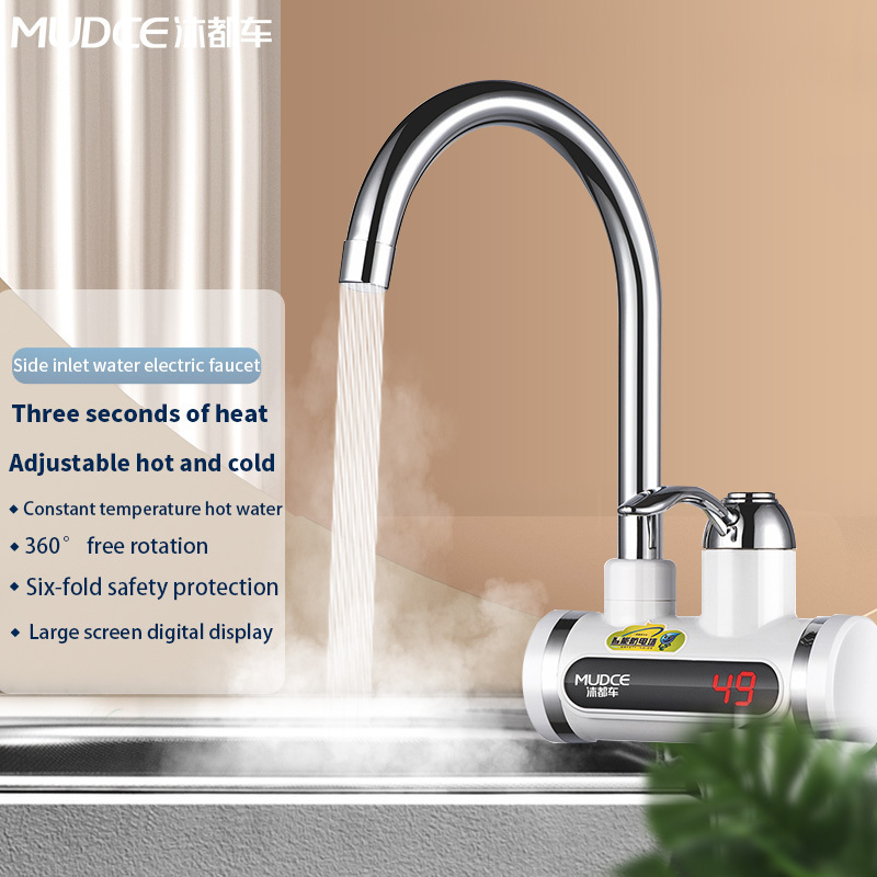 MUDCE 3000W Heater Kitchen Hot Taps Bathrooms Tankless Electric Heating Water Instant Faucet