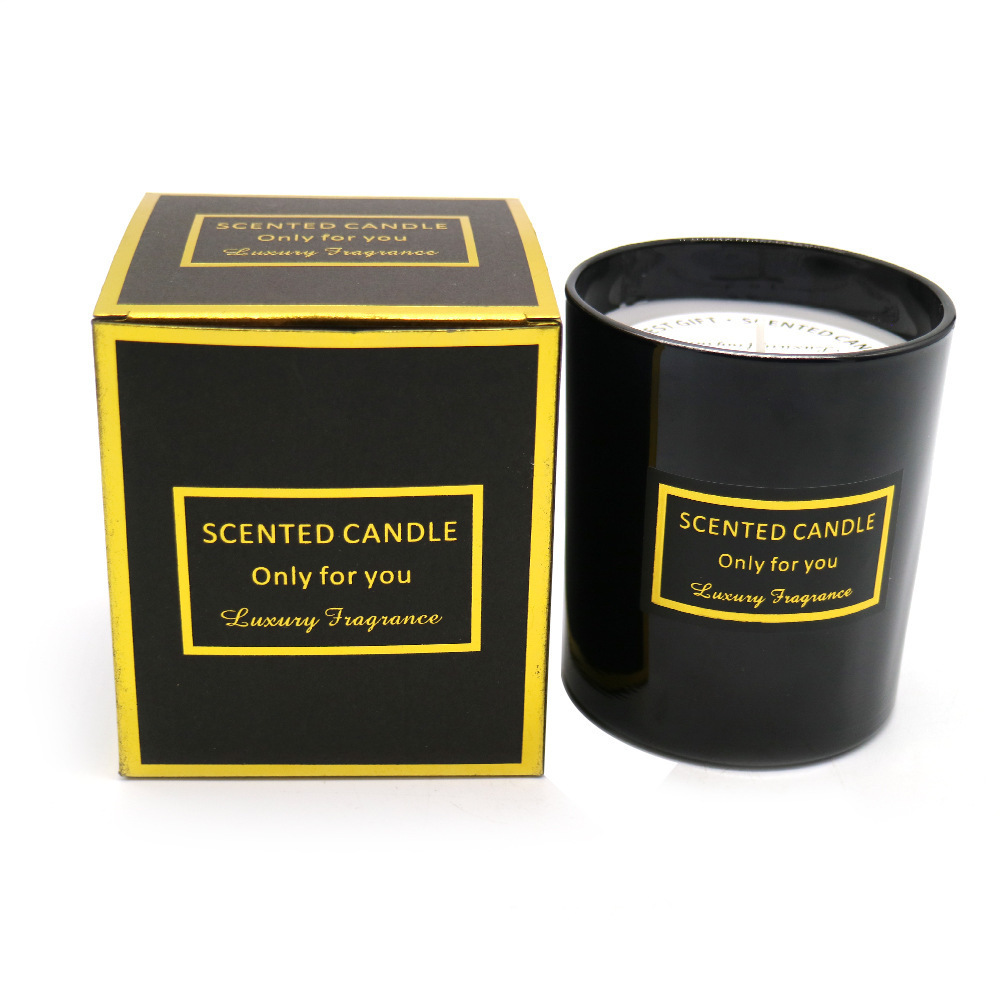 Black porcelain cup carton aromatherapy candle romantic scent candle household emergency candle