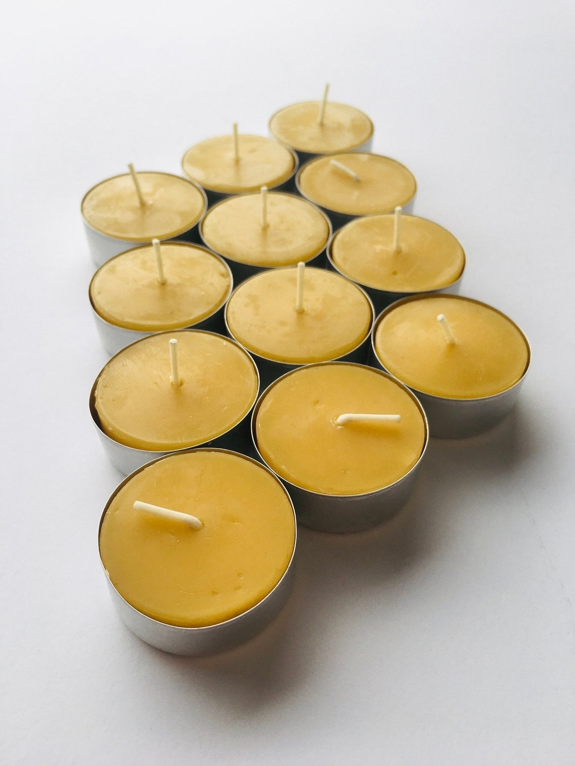 Handmade Unscented 20 packs Pure Beeswax Tea wax  Over 4 Hours Each - 100% Pure Bees Wax  Candles