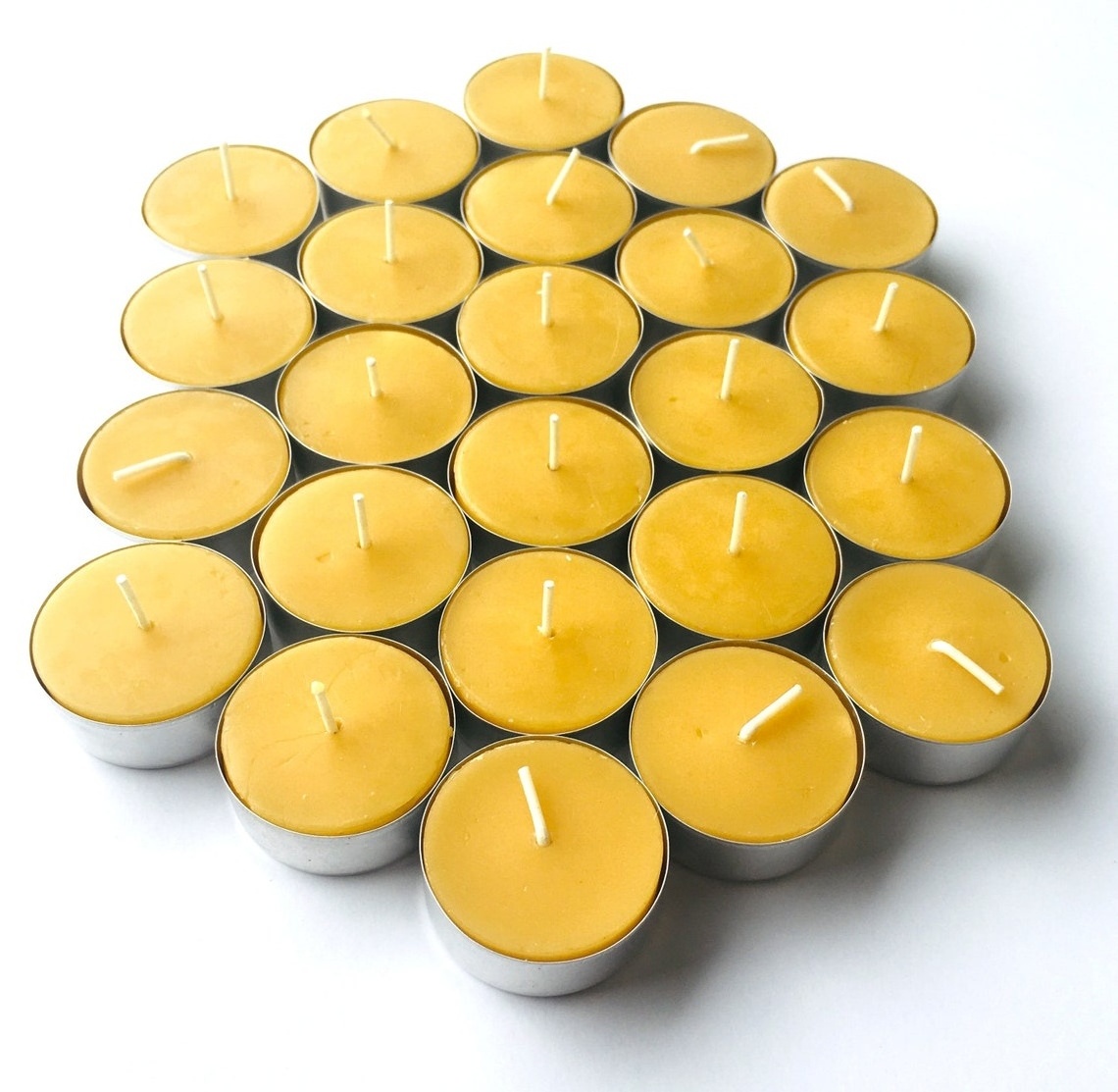 Handmade Unscented 20 packs Pure Beeswax Tea wax  Over 4 Hours Each - 100% Pure Bees Wax  Candles