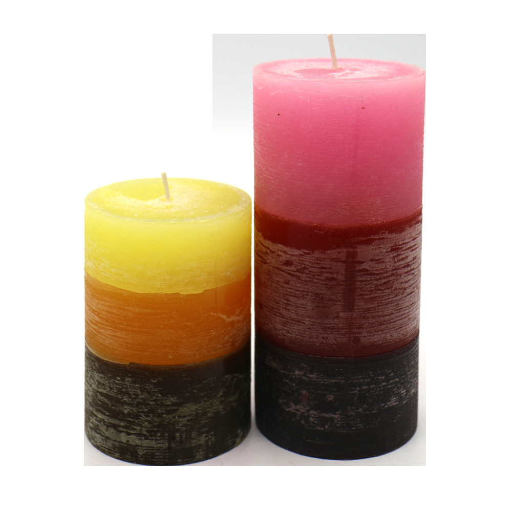 Colored cylindrical thick candles romantic candlelight dinner aromatherapy candles wedding hotel household paraffin column wax