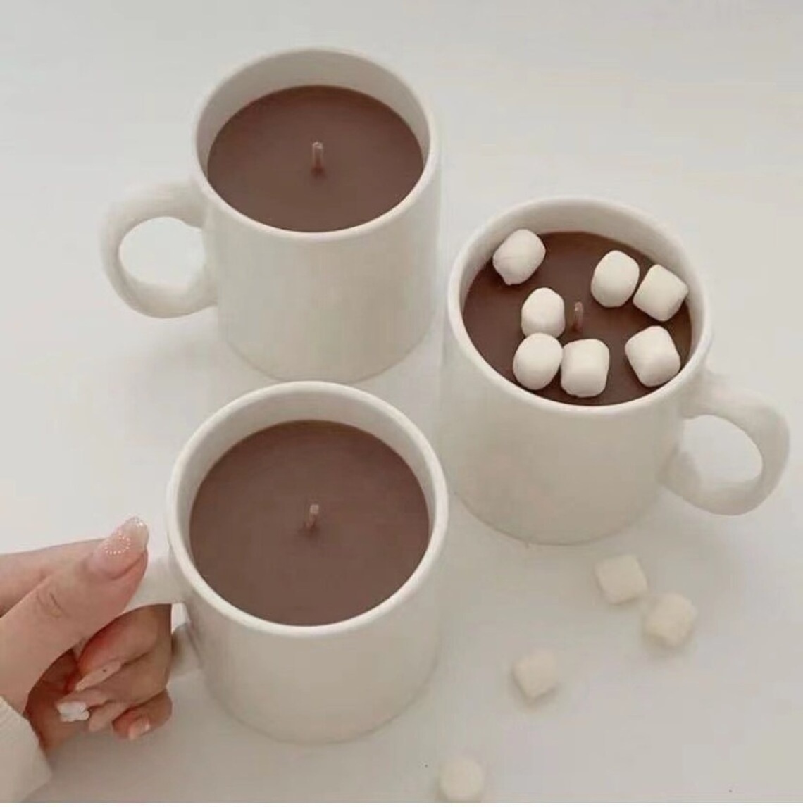 Holiday Thanksgiving Christmas Gift Marshmallows Hot Cocoa Milk Candle