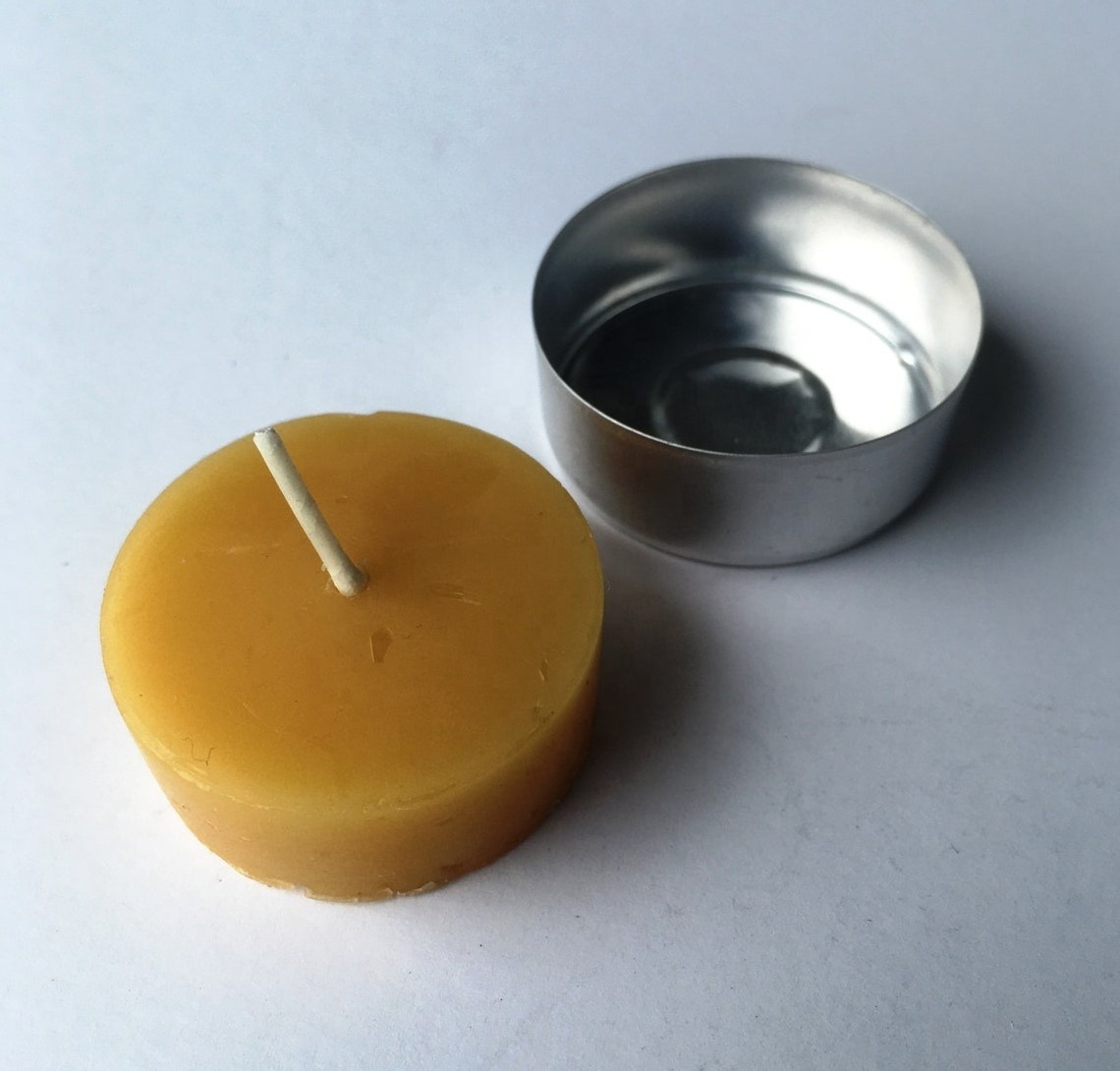 Handmade Unscented 20 packs Pure Beeswax Tea wax  Over 4 Hours Each - 100% Pure Bees Wax  Candles