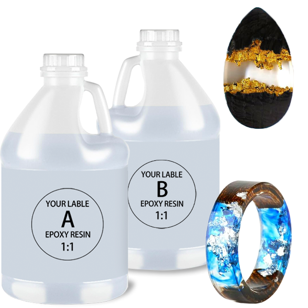 Crystal Clear Epoxy Resin Kit 1 Gallon Self-Leveling Coating and Casting Resin High-Gloss & Bubbles Free Resin and Hardener Kit