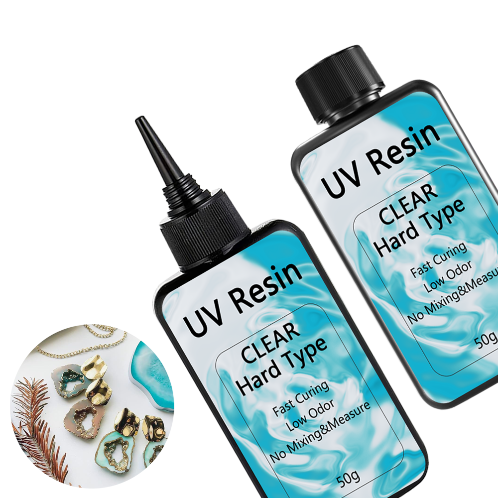 UV Resin 50G Upgrade Crystal Clear Hard Glue Ultraviolet Curing Epoxy Resin for Jewelry Making