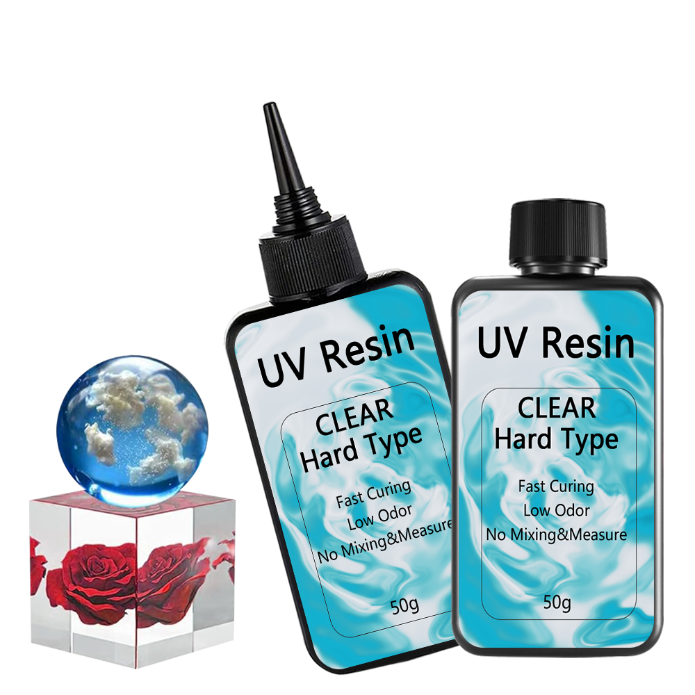 UV Resin 50G Upgrade Crystal Clear Hard Glue Ultraviolet Curing Epoxy Resin for Jewelry Making