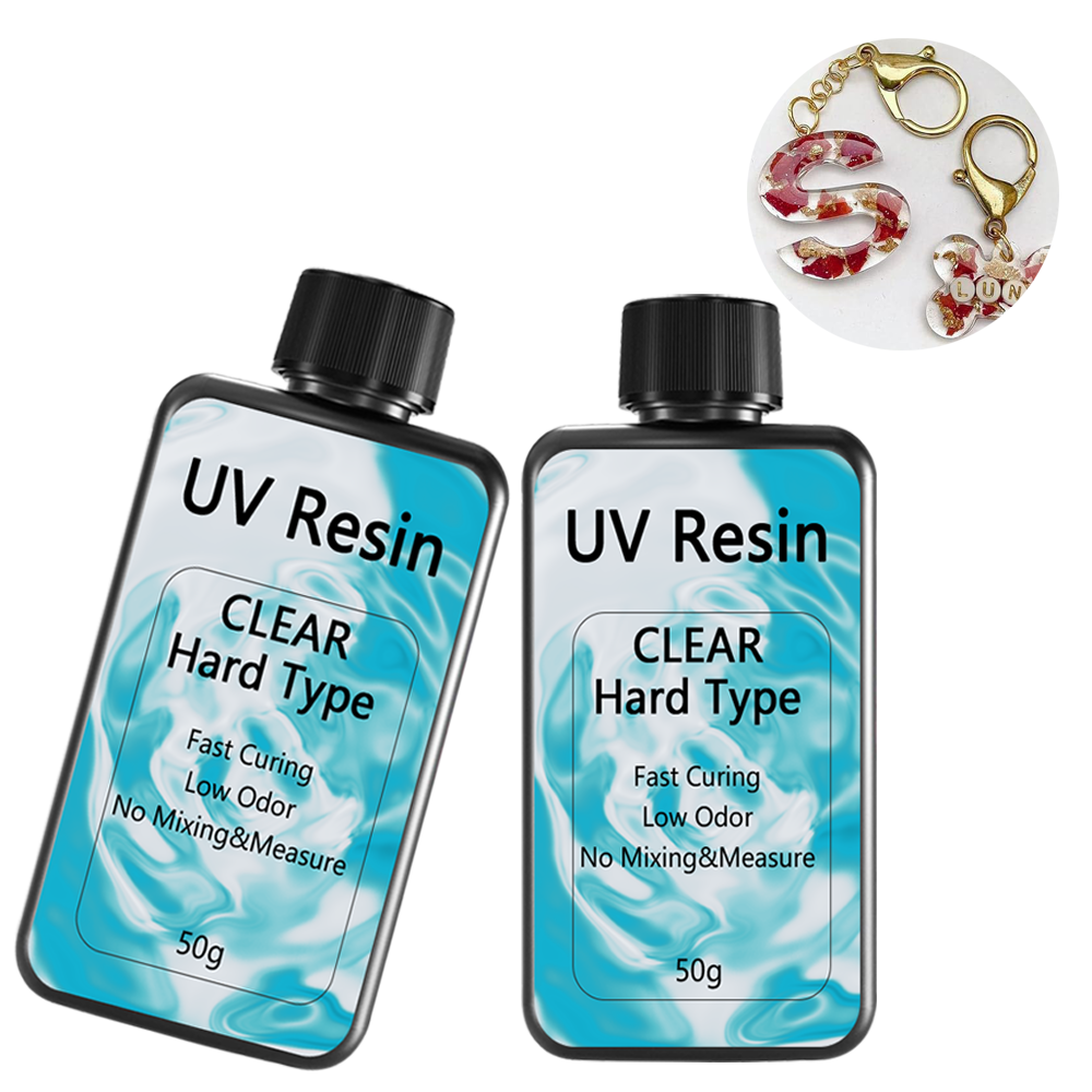 UV Resin 50G Upgrade Crystal Clear Hard Glue Ultraviolet Curing Epoxy Resin for Jewelry Making