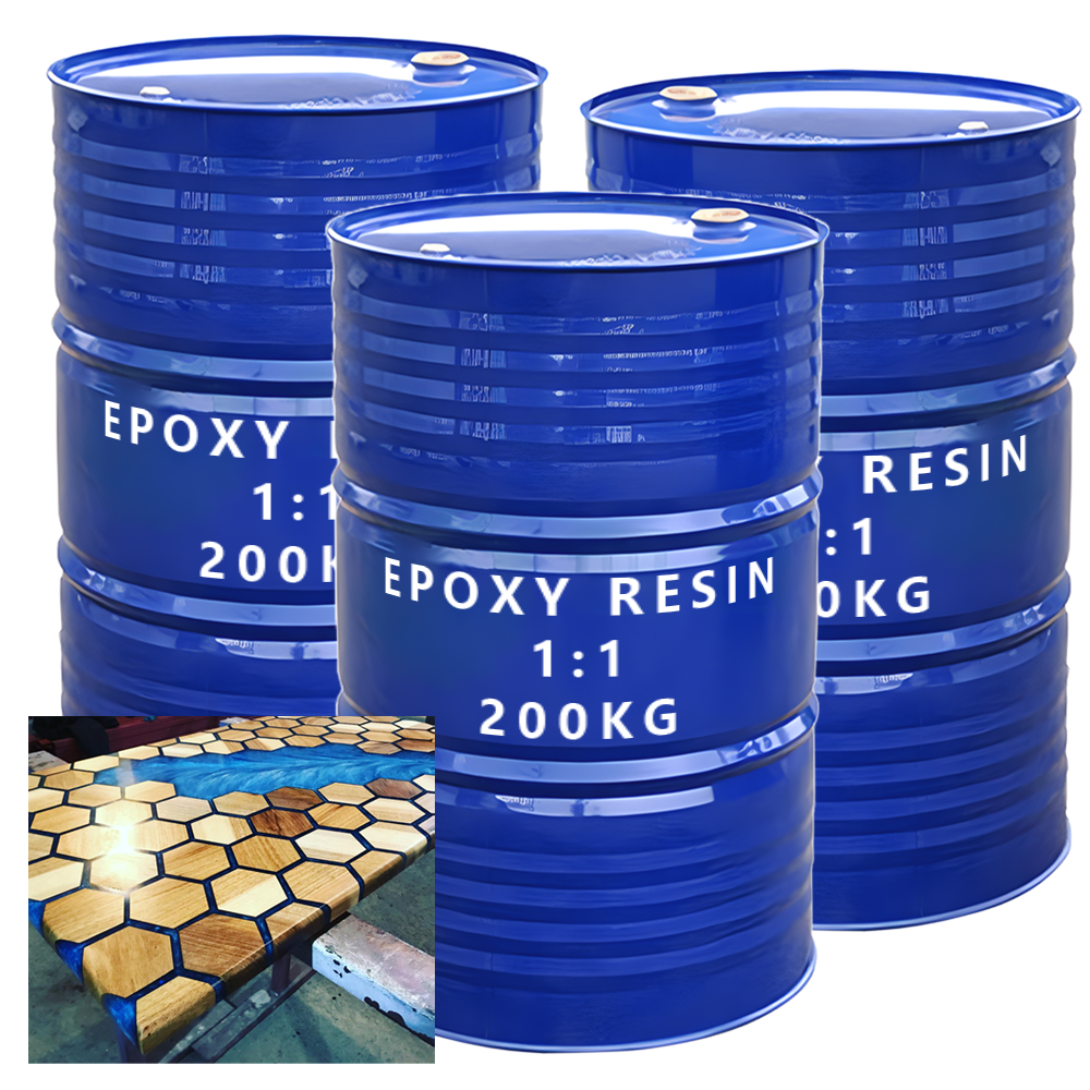 Factory Wholesale 400kg 200kg A:200KG B Epoxy Resin Crystal Clear Water Based Epoxy Resin for Coating Wood Table