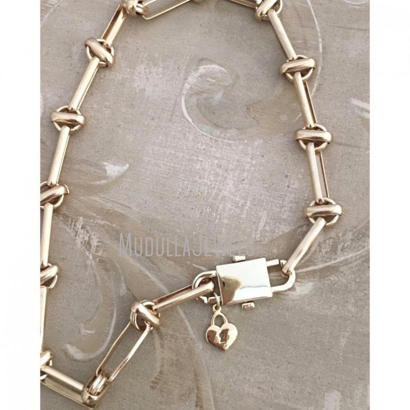 NM35975 Chunky Choker Chain Necklace Padlock Spring Gate Clasp Brass Choker Shiny Gold Cable Necklace Heart Charm Necklace