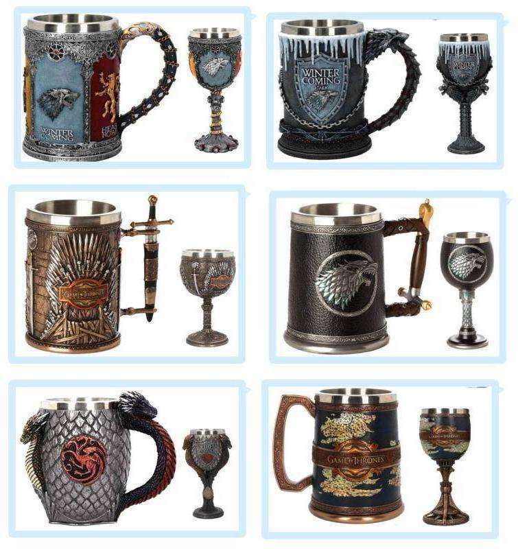 Hot Selling Game of Thrones Stainless Steel Whiskey Mug Beer Wine Glass for Gifts