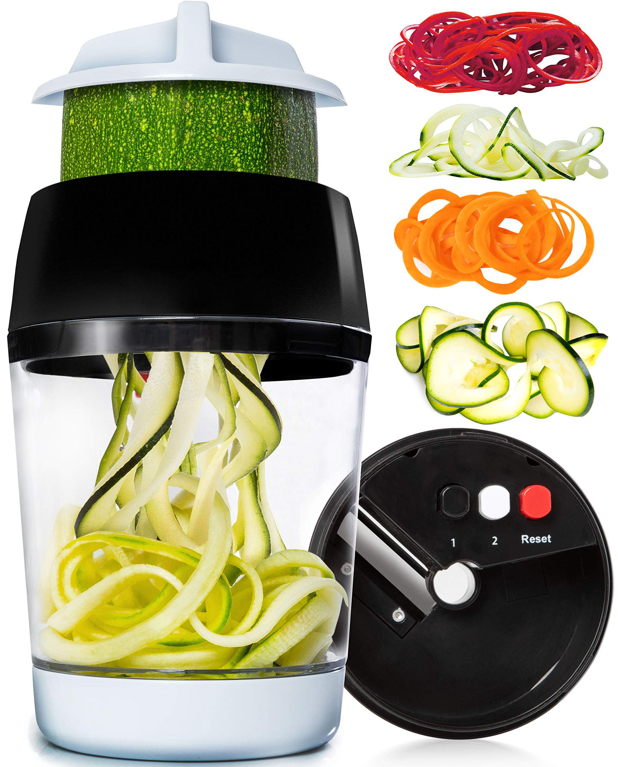 4 IN 1 Fullstar Vegetable Choppper Vegetable Spiralizer Adjustable Handheld Spiralizer For Kitchen