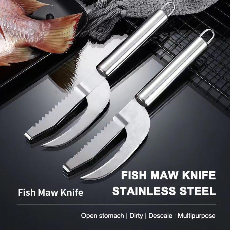 Multi-function Fish Filet Knife Stainless Steel Thickened Belly Cut Fish Scale Scraper Kitchen Gadget