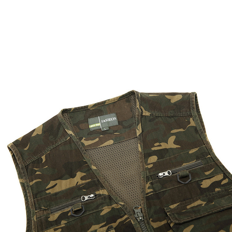 spring casual mesh photographer sleeveless uniform multi-pockets fishing camouflage vest