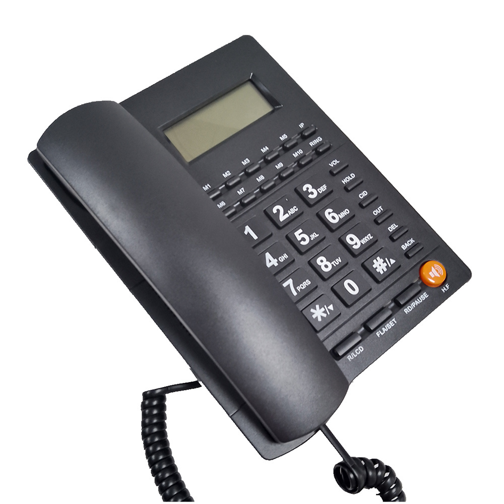 Corded Caller ID Telephone Big LED Display Analogue Landline 10 Speed Dial Buttons Wired Telephones