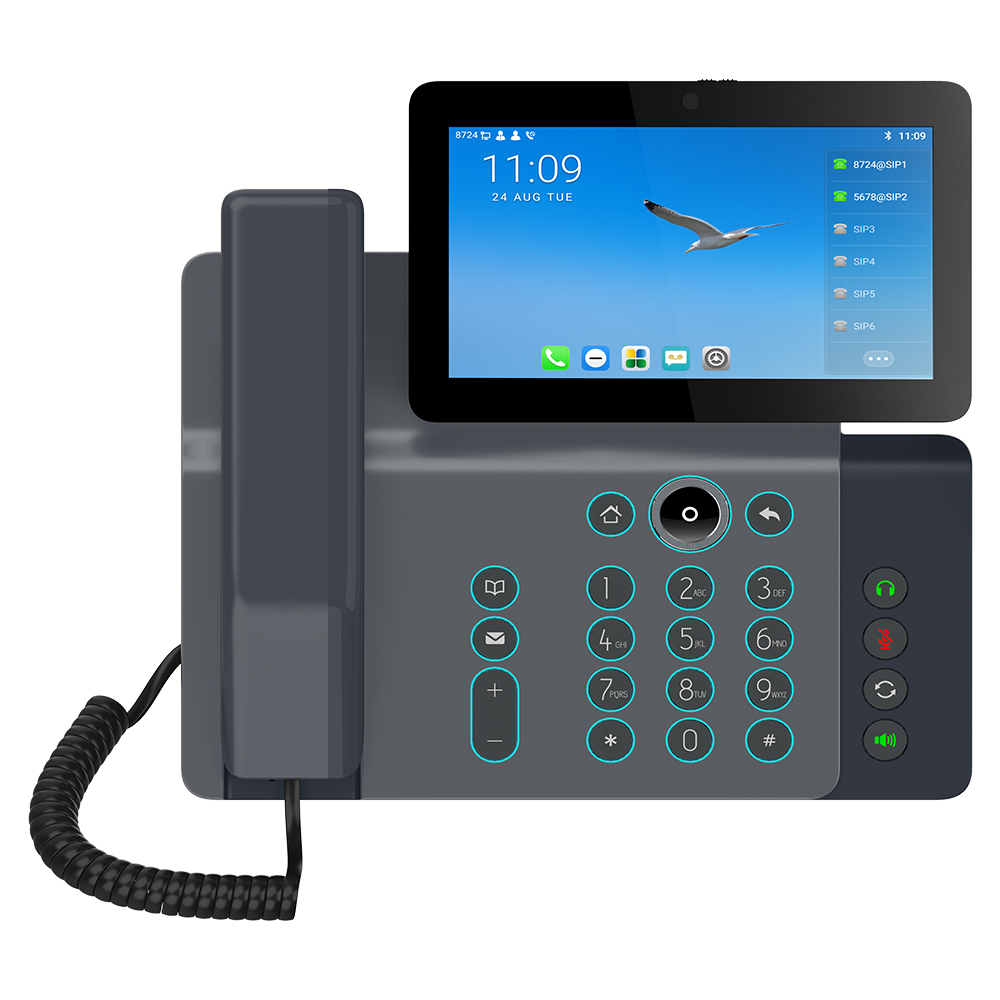 Trade Price V67 Flagship Smart Video phone 20 SIP Voip Ip Video Voice Intercom Ip phone SIP line Hotel 7-inch SIP Voip Ip phone